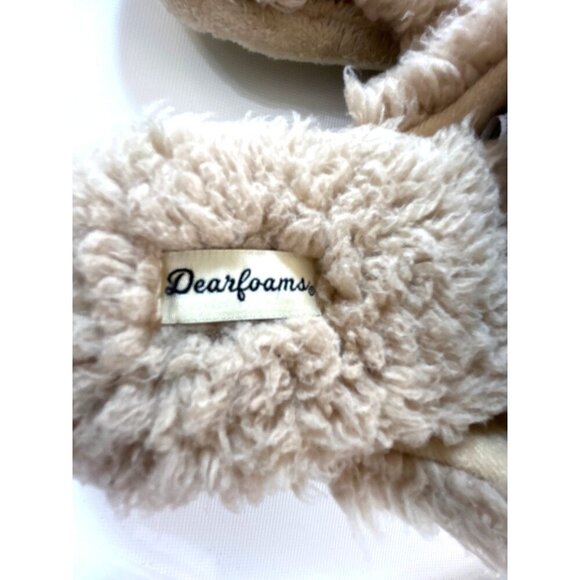 Dearfoams Girls Slippers Christmas Reindeer Tan/Red Size 2-3 - Picture 3 of 9